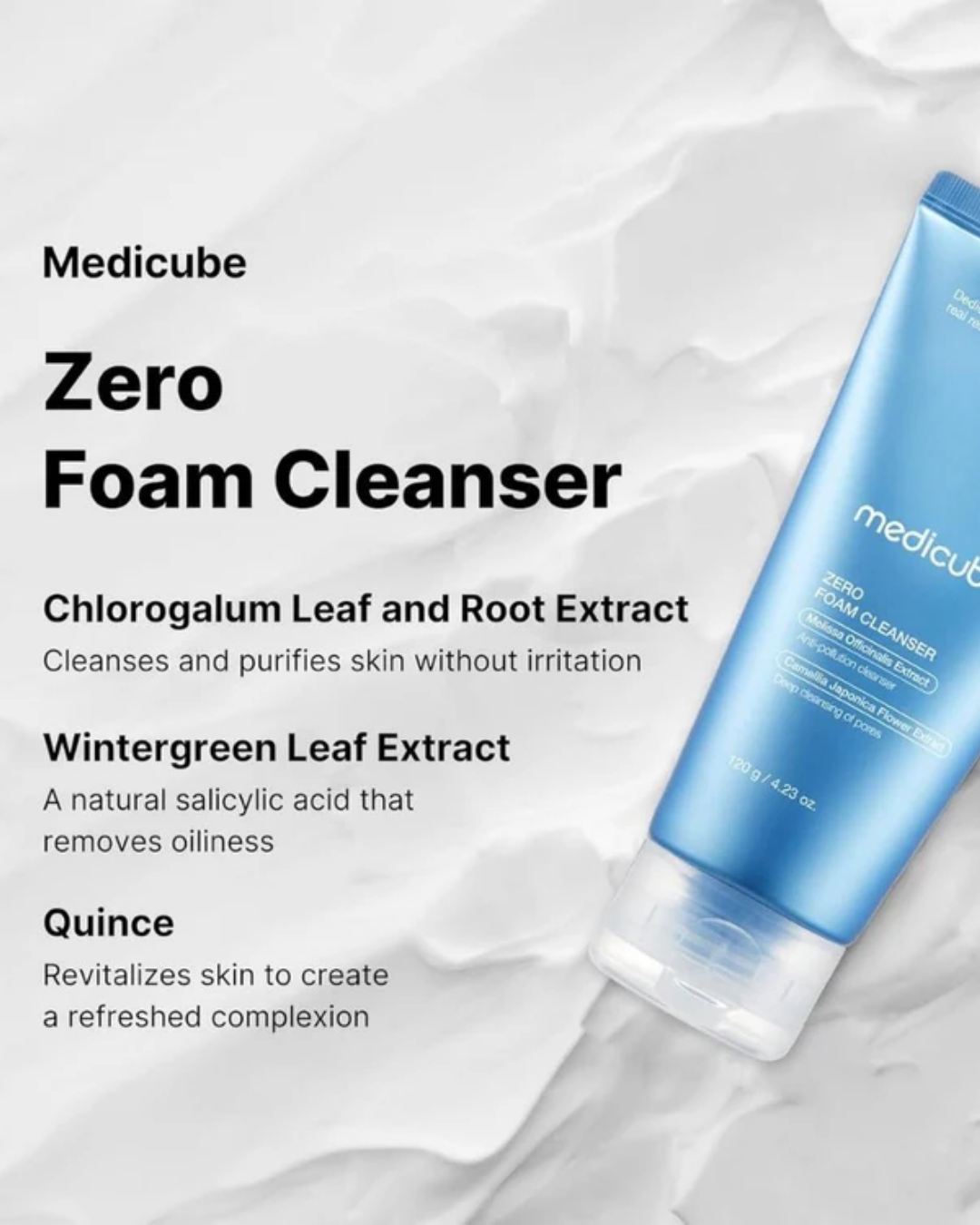 Medicube Zero Foam Cleanser 120g / 4.23 oz — Daily Gentle Cleansing Foam