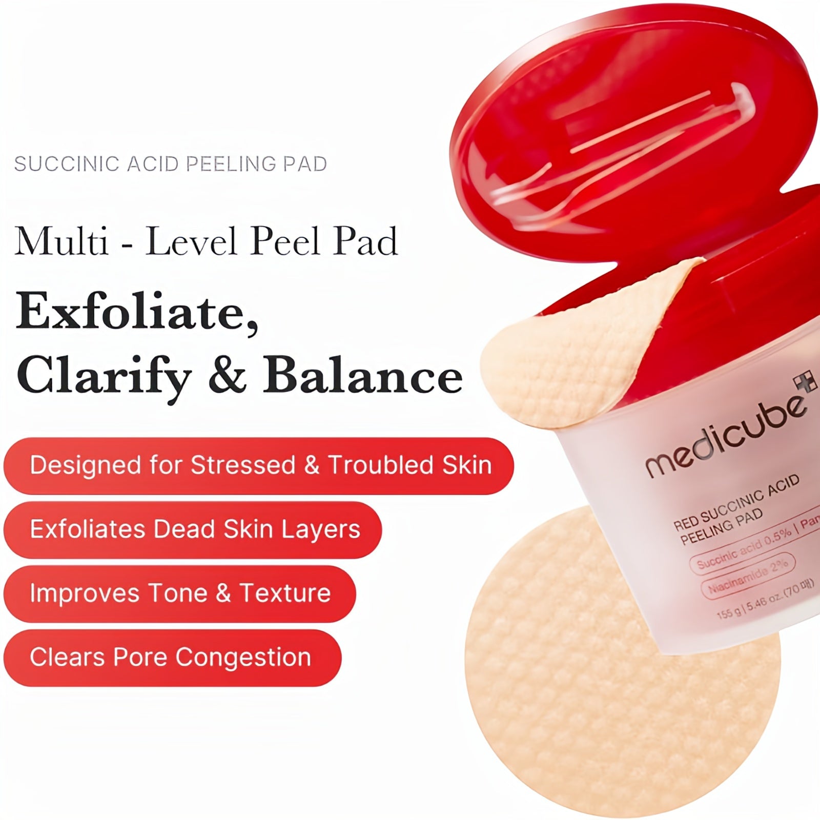 Medicube Red Succinic Toner Pads (70)